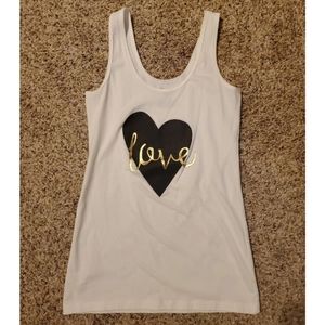 "Love" Large NOBO White Tank Top